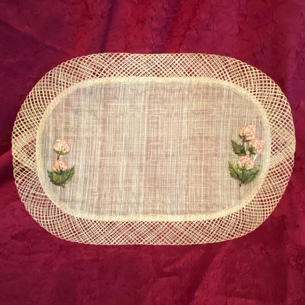Vintage Woven & Embroidered Placemat & Coaster Set - circa 1960’s - 1970’s